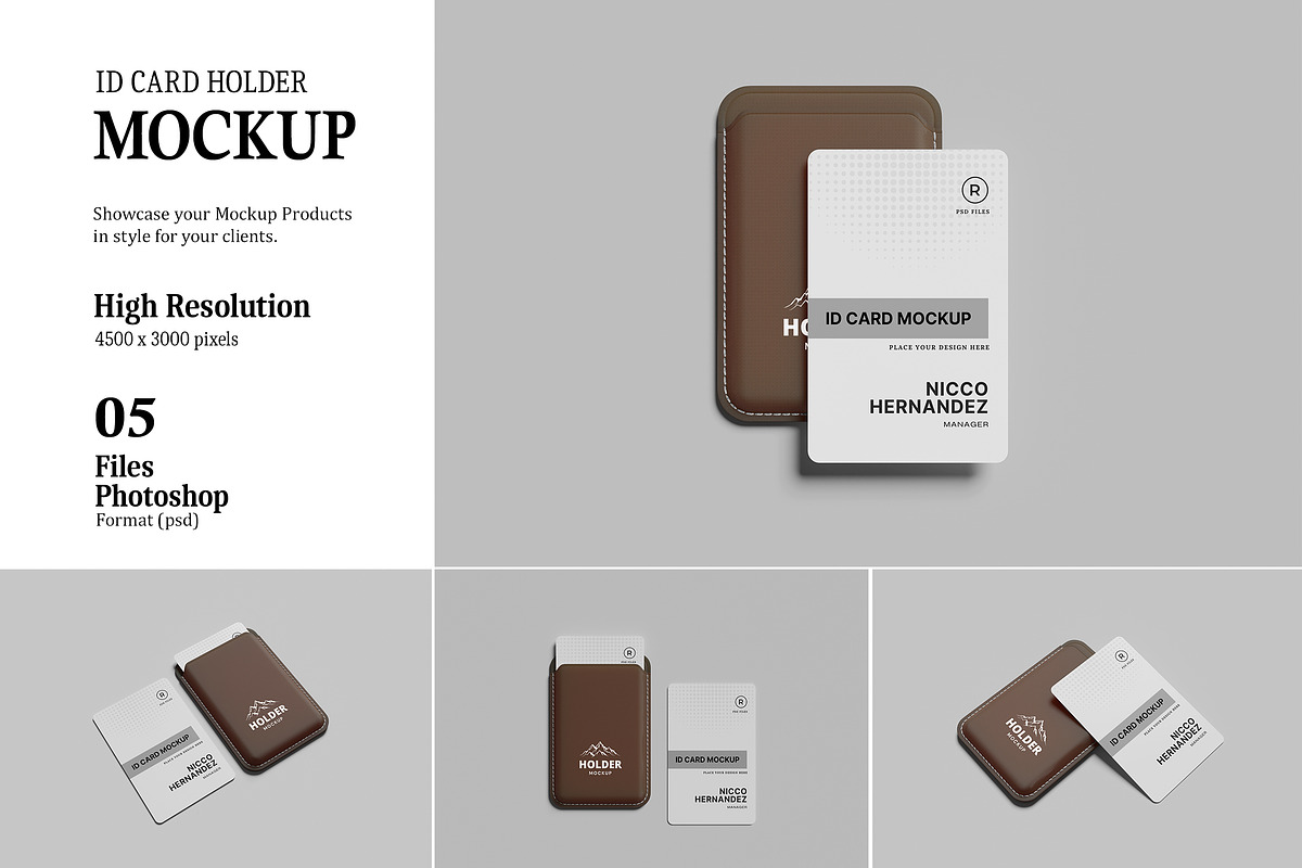 ID Card Holder Mockup, a Merchandise Mockup by AndikaGraphic (Photo 1 of 6)