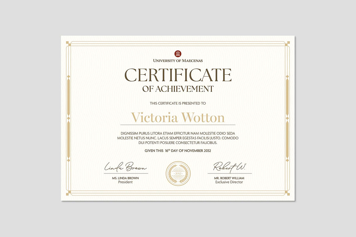 Elegant Certificate Template, a Stationery Template by BrandPacks (Photo 1 of 4)