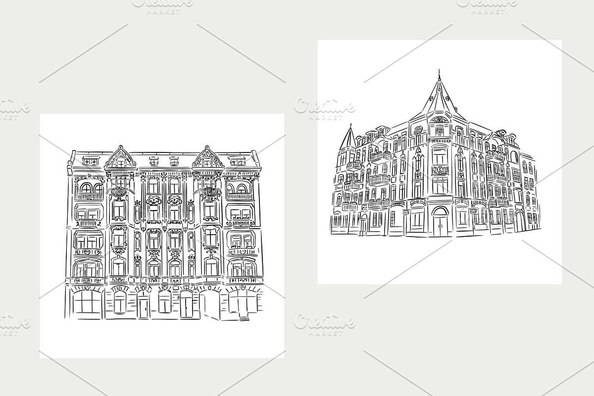 Architecture Procreate stamp brushes, a Brush Add-On by Veronika Gotovceva (Photo 4 of 9)