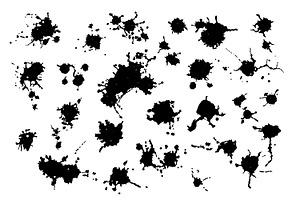 Big Vector Set Of Painted Blots