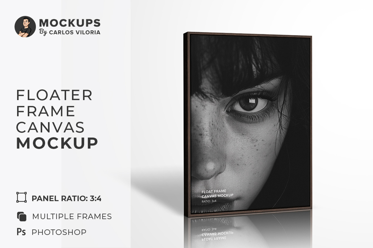 Standing Floater Frame Mockup R-3x4, a Household Mockup by Mockups by Carlos Viloria (Photo 1 of 6)