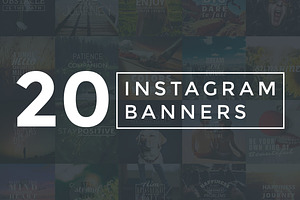 20 Inspiring Instagram Banners, a Social Media Template by SparkleStock