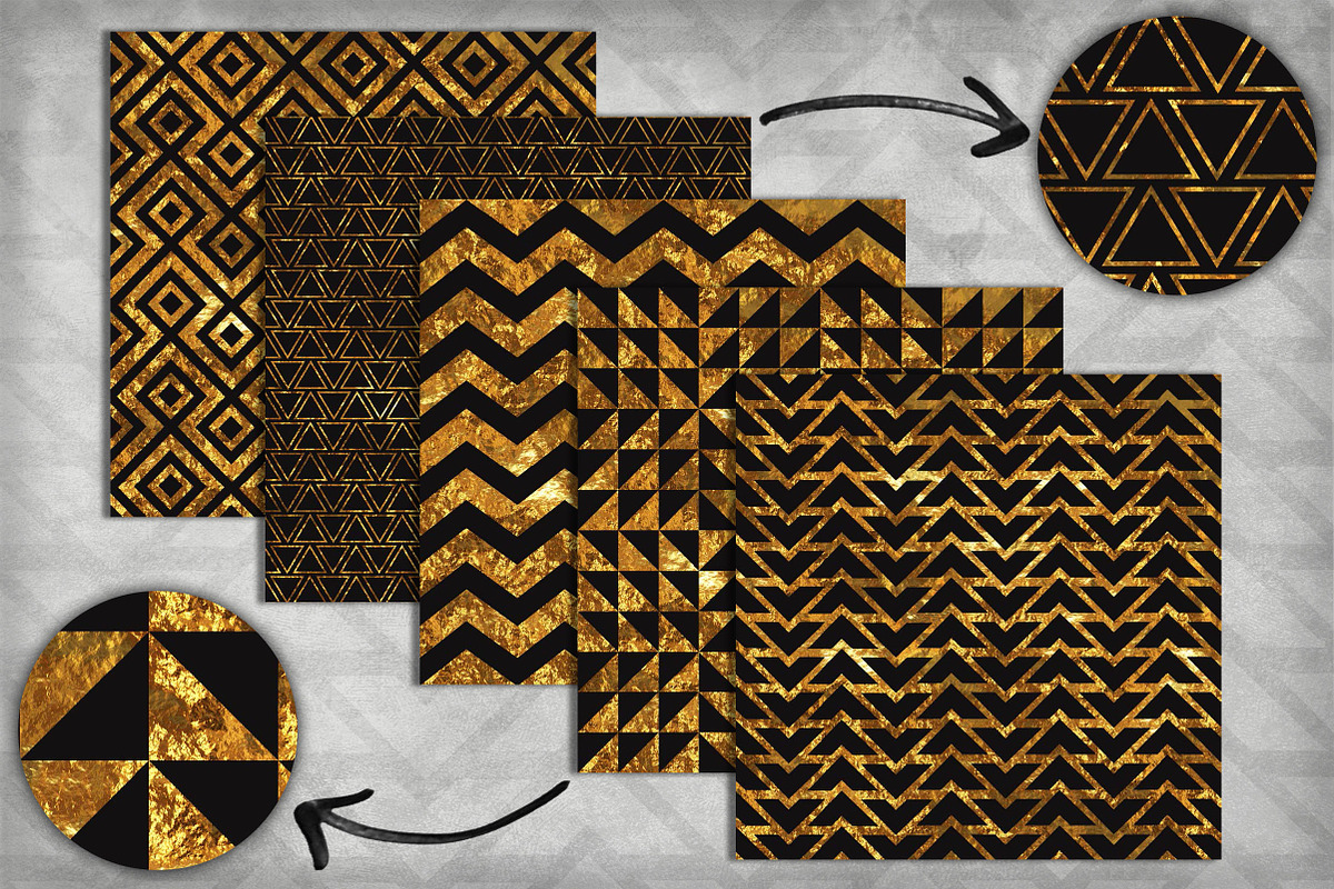 Geometric Blk and Gold Pack preview 2