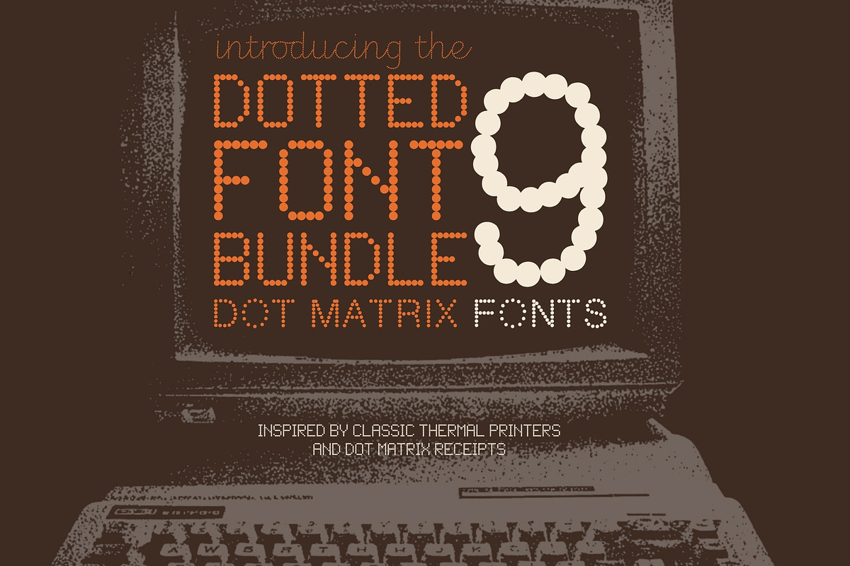 Dotted Font Bundle - 9 Matrix Fonts!, a Handwritten Font by HipFonts (Photo 1 of 9)