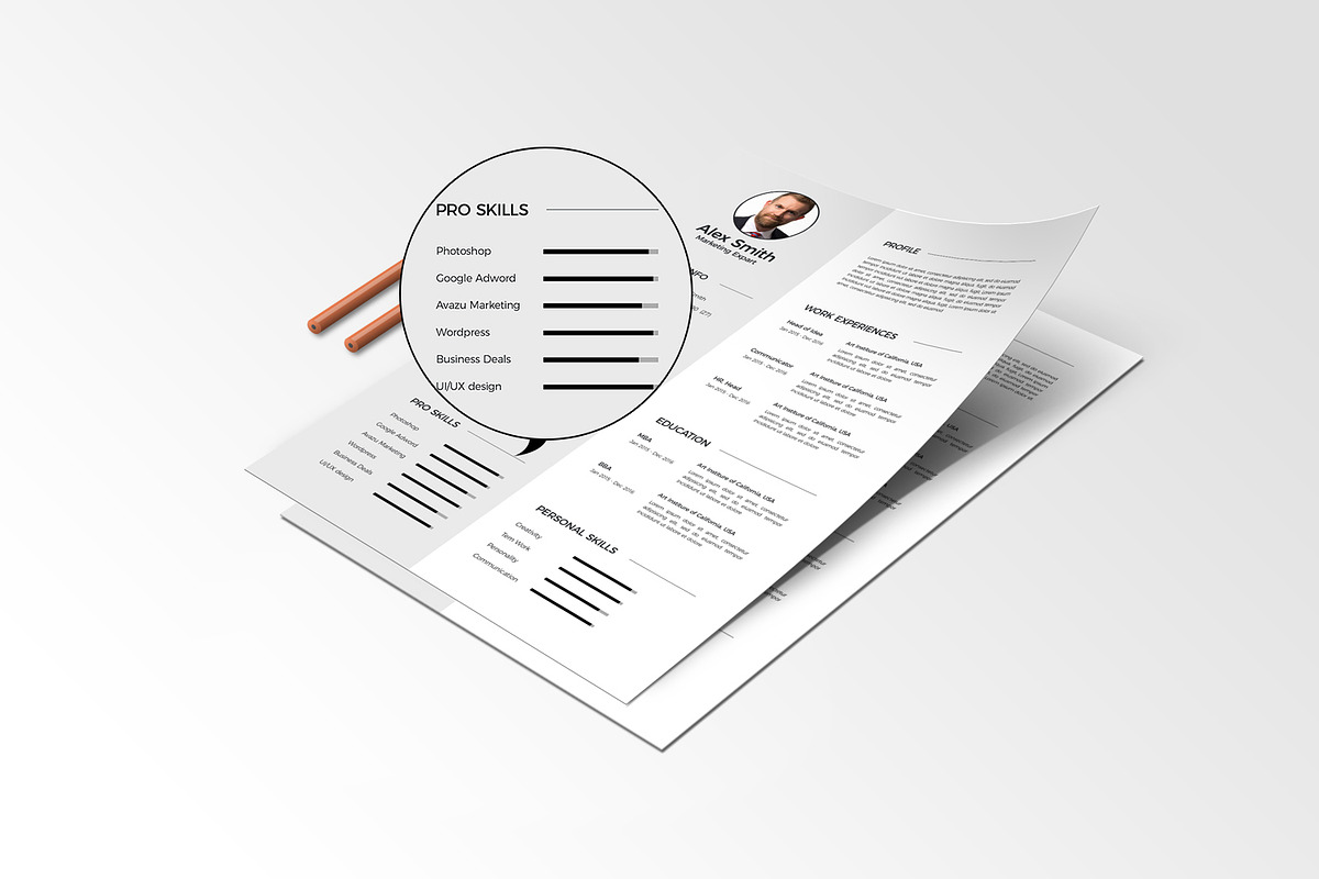 RESUME TEMPLATE, a Resume Template by graphicbox (Photo 2 of 3)