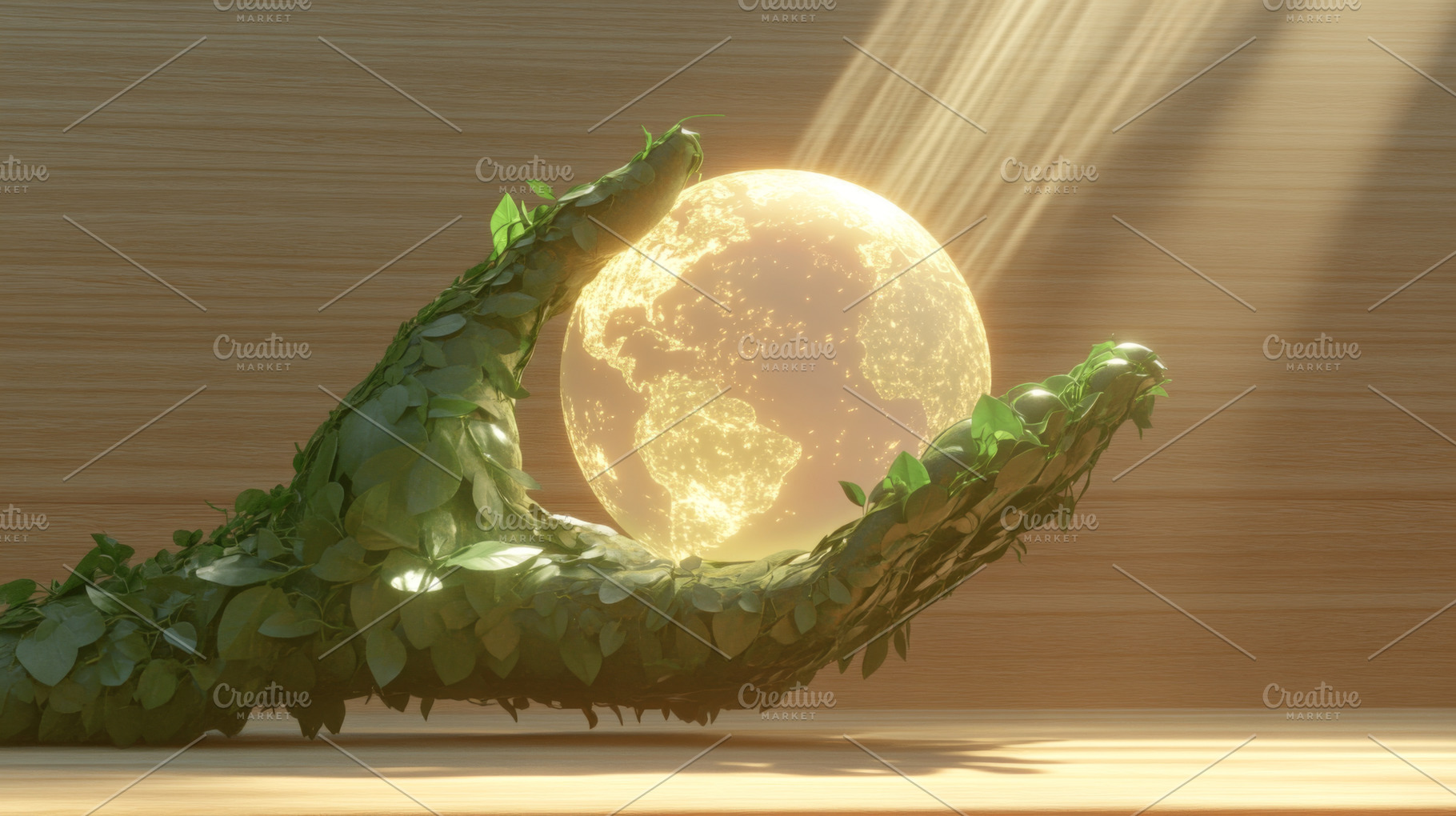 Earth Day concept with glowing earth, a Photo by Dvoevnore photos