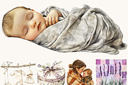 Mom and Newborn Baby Clipart, a Person Illustration by BusyDaydesign (Thumbnail 4 of 9)