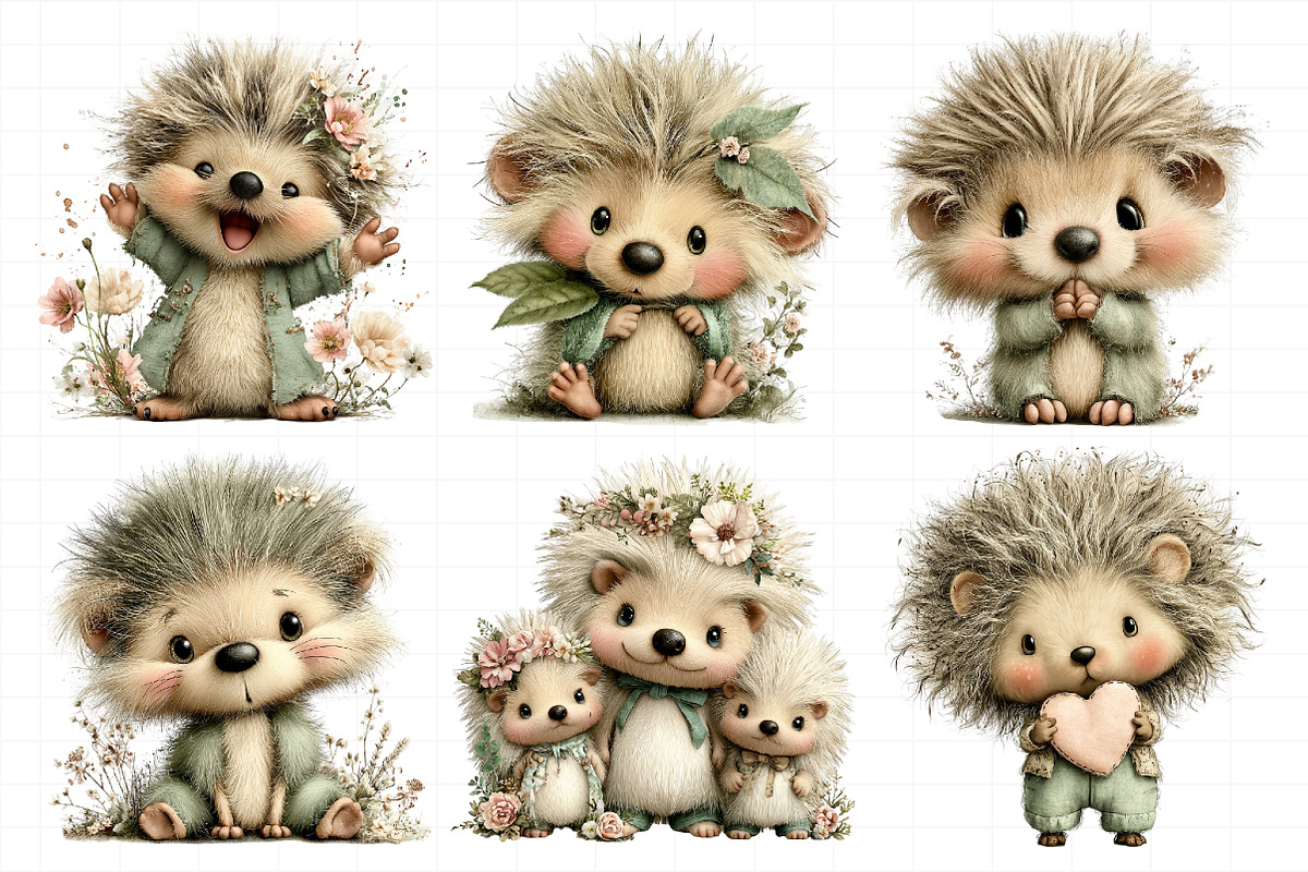 Whimsical Baby Hedgehog Png Clipart, an Illustration by Daily.Designs (Photo 6 of 8)