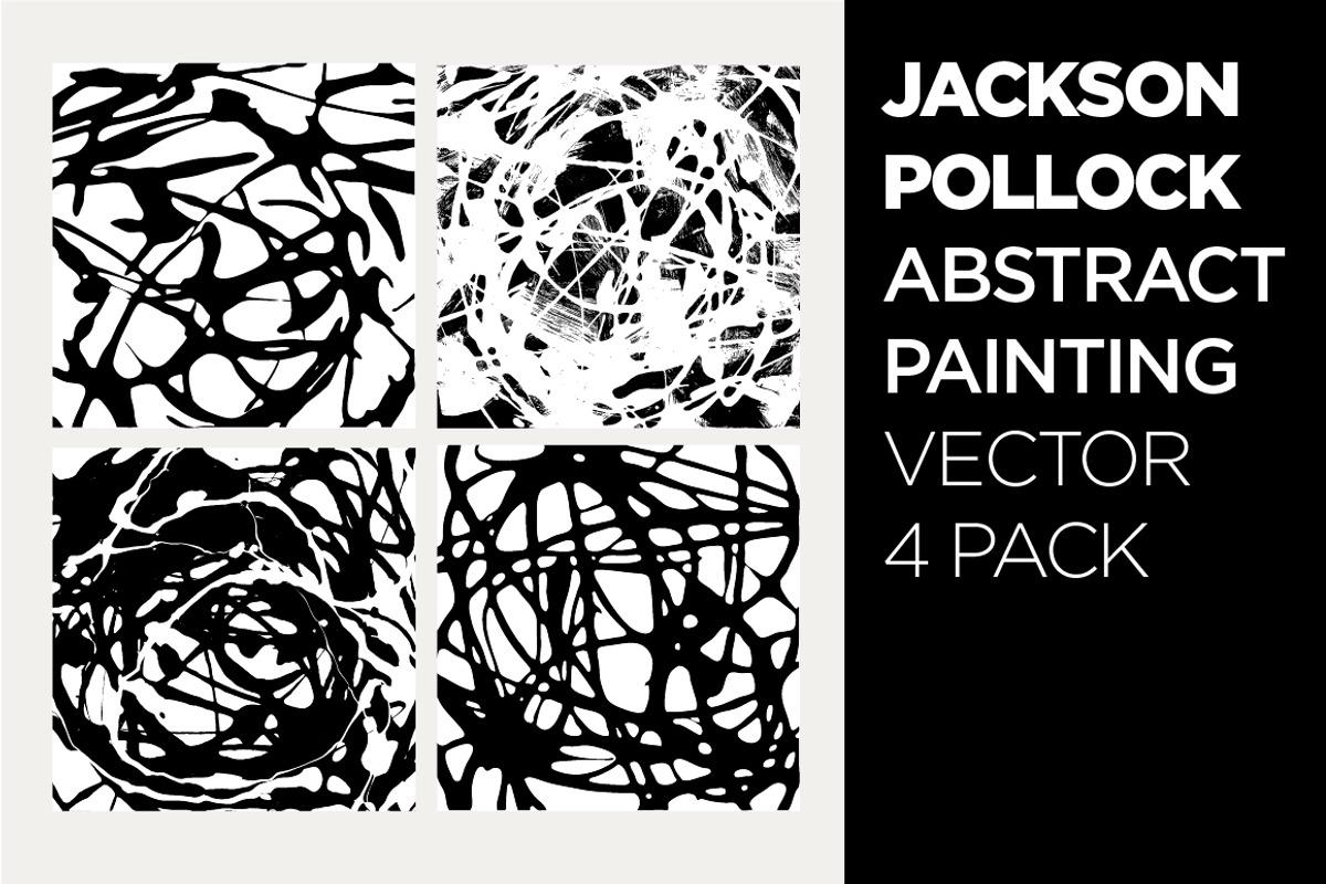 Abstract Drip Painting Vector 4 PACK, a Pattern Graphic by Scribbles & Snippets (Photo 1 of 2)