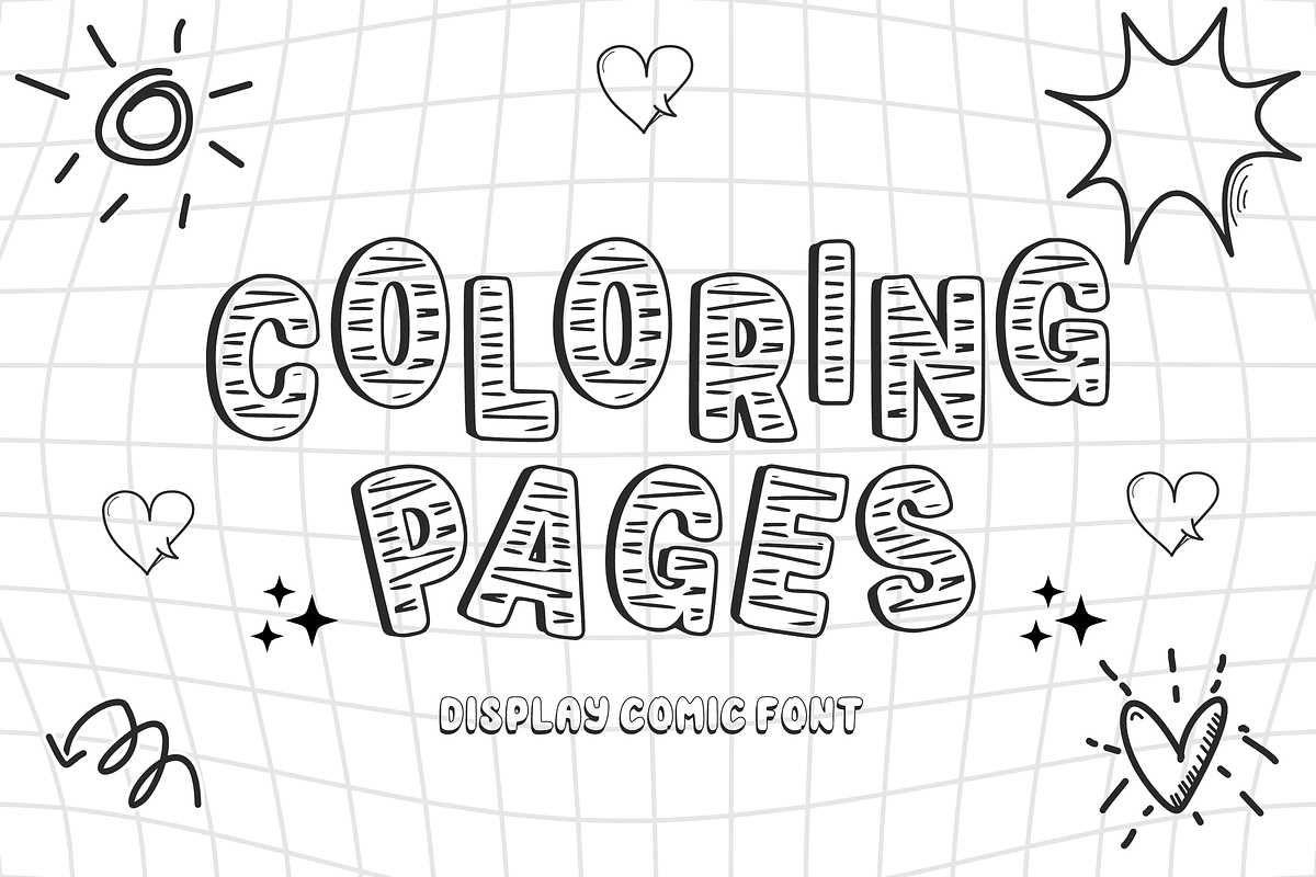Coloring Pages - Playful Scribble, a Font by KiddoGlyphs Studio (Photo 1 of 3)