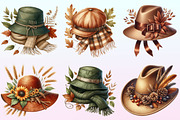 Watercolor Autumn Hat Clipart Bundle, a Graphic by CitraGraphics (Thumbnail 2 of 4)
