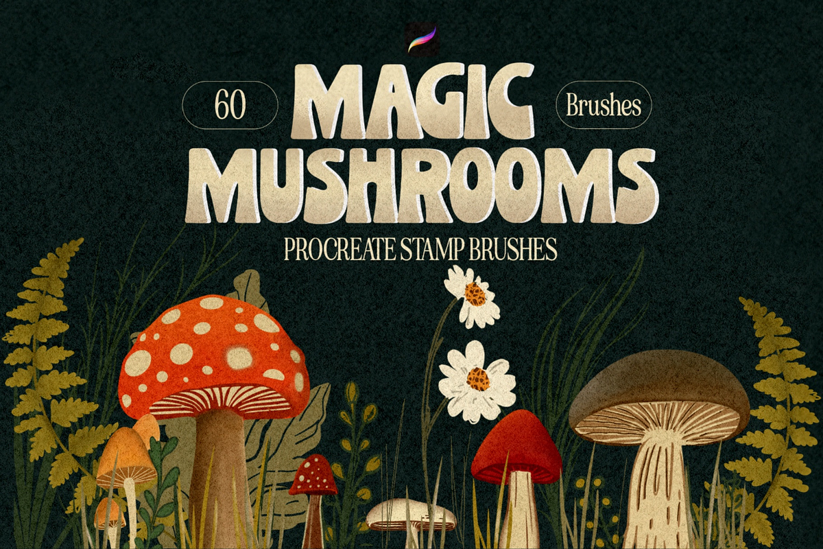 Magic Mushroom Stamp Brushes, a Brush Add-On by Mabel & Bea (Photo 1 of 7)