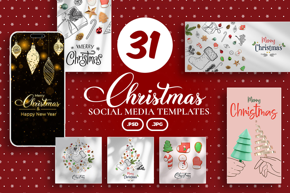 Christmas social media templates, a Social Media Template by MuzaInspires (Photo 1 of 4)
