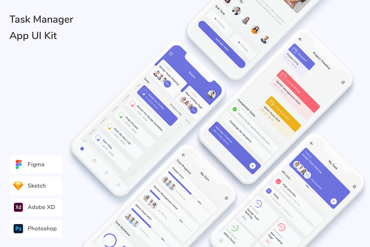 Task Manager App UI Kit, an UI Kit Template by Betush