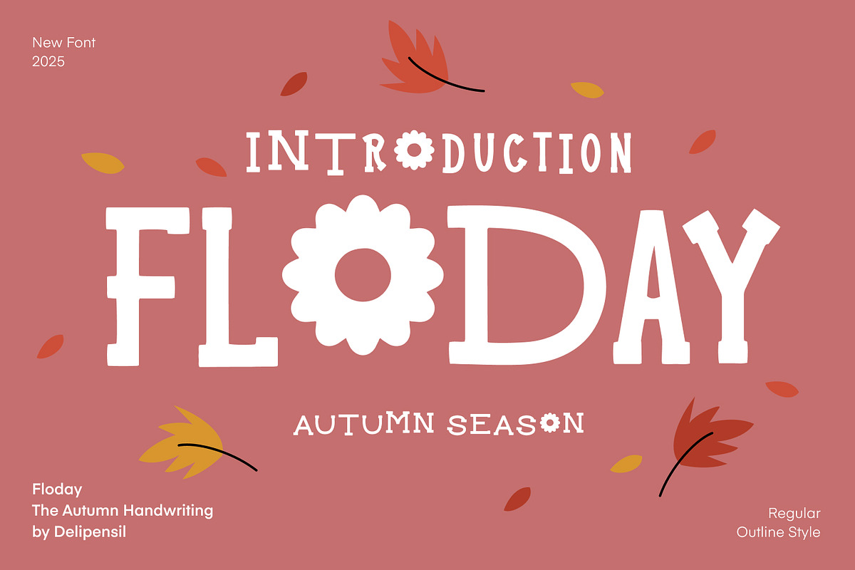 Floday - Autumn Season Font, a Handwritten Font by delipensil (Photo 1 of 7)