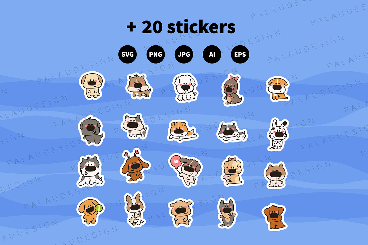 Cute Kawaii Dogs Characters, an Animal Illustration by Palau (Photo 12 of 12)