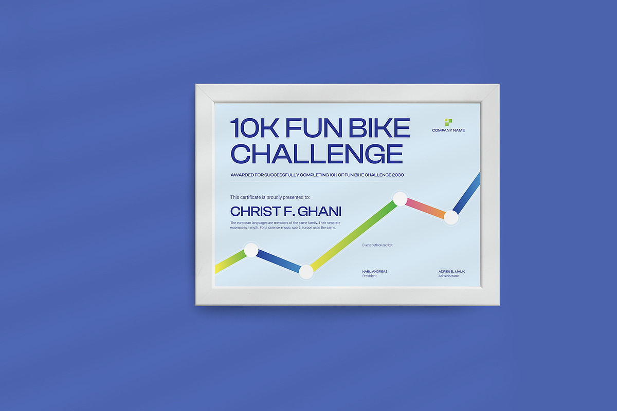 Bike Event Certificate, a Print Template by Neermana (Photo 3 of 4)