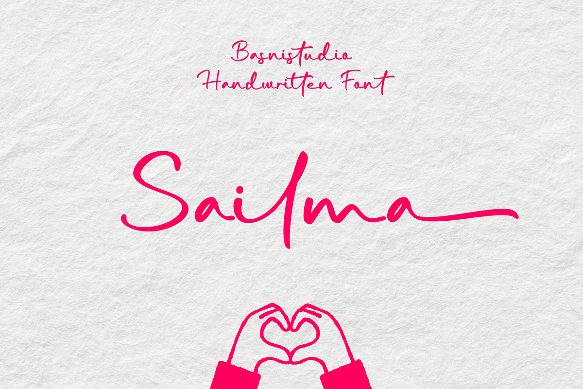 Sailma – Handwritten Font, a Handwritten Font by Basnistudio (Photo 1 of 13)