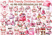 Pink Trendy Christmas Santa Png Bund, an Illustration by Sublimation Artist (Thumbnail 1 of 6)