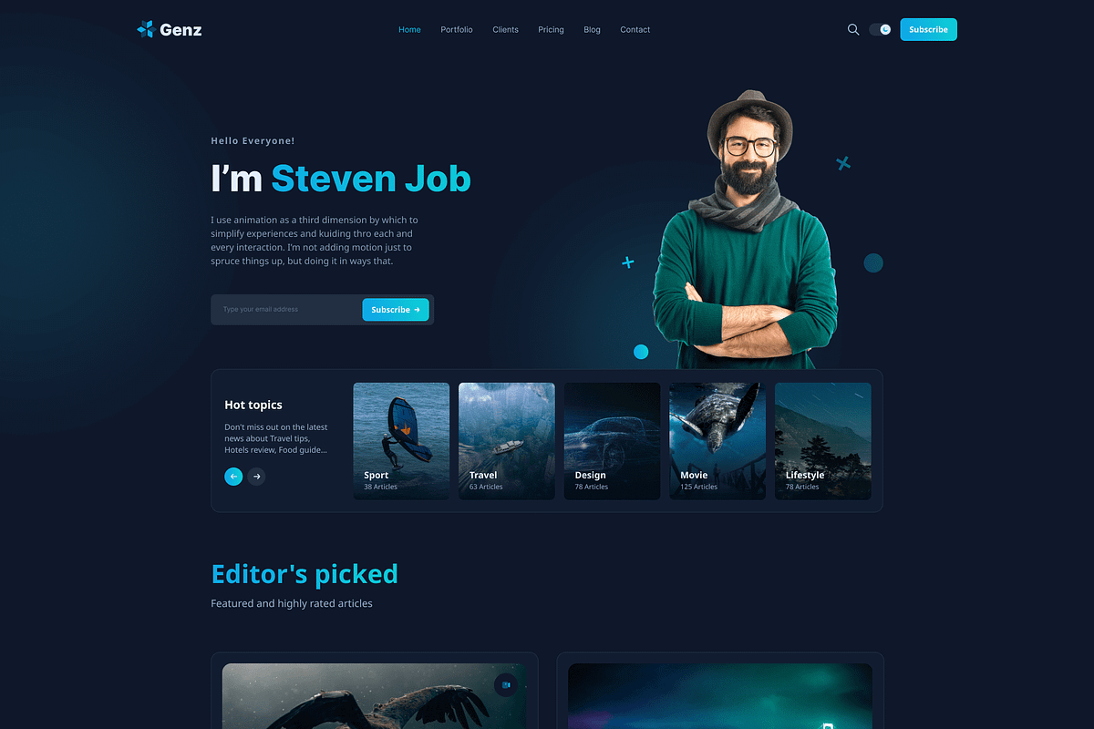 Genz - Creative Blog HTML Template, a HTML Template by AliThemes (Photo 2 of 5)