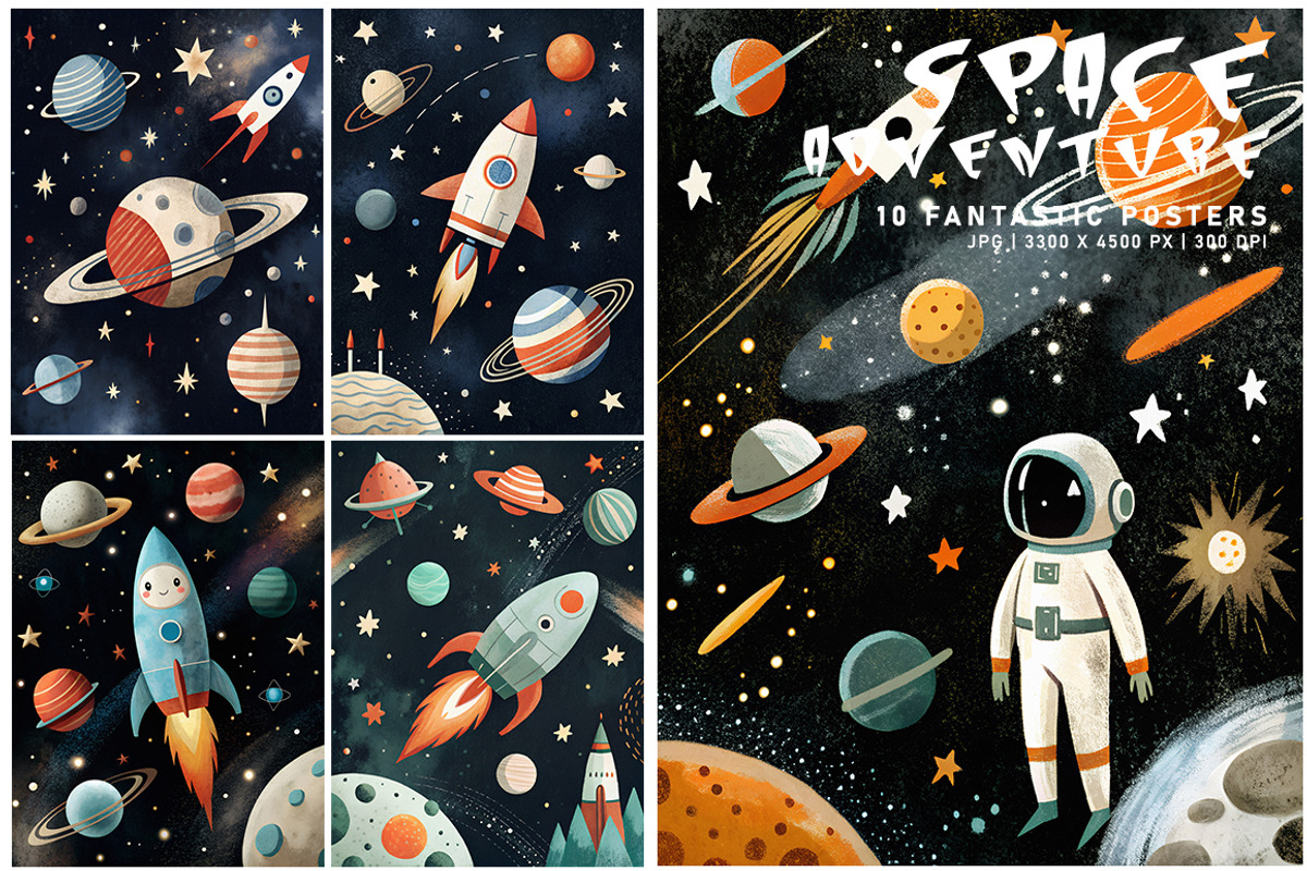 Space Adventure, a Decorative Illustration by Digital Art Creations (Photo 3 of 6)