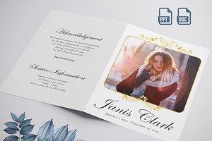 funeral program printing template