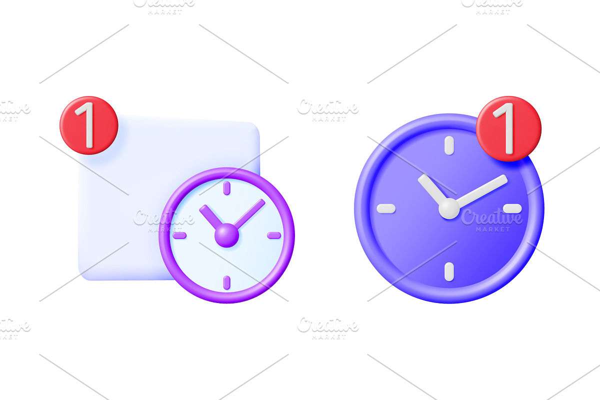 Two 3D vibrant icons depicting an, an Object Illustration by Abscent