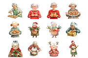 Christmas Grandma Clipart, an Illustration by Design Market (Thumbnail 2 of 3)