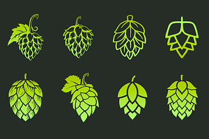Silhouette of hops for beer logo, an Object Graphic by ProArt