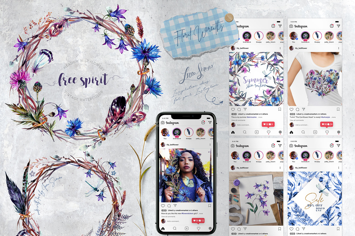 La Bucolica | Meadow Wildflowers Set, an Illustration by Inna Sinano (Photo 3 of 9)
