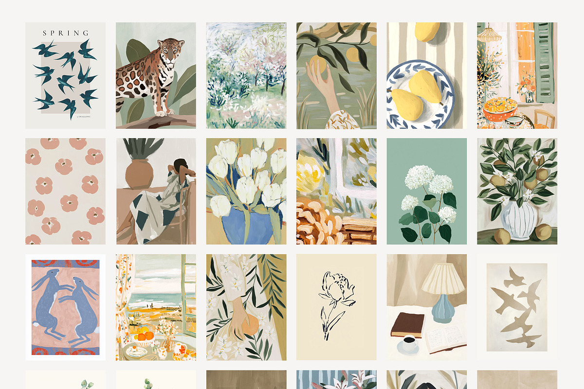 Eclectic Gallery - Wall Art Prints, a Background Graphic by Watercolor_Ma (Photo 7 of 9)