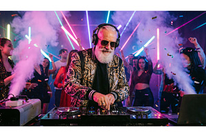 Man Plays Music at Party, a Person Photo by CREATIVEDEF