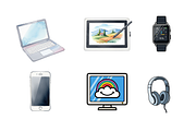 Watercolor Technology Clipart, a Technology Illustration by BerryPieArt (Thumbnail 2 of 4)