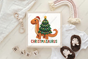 Christmas Dinosaur Crochet Tree PNG, an Illustration by CraftArtStudio (Thumbnail 4 of 4)