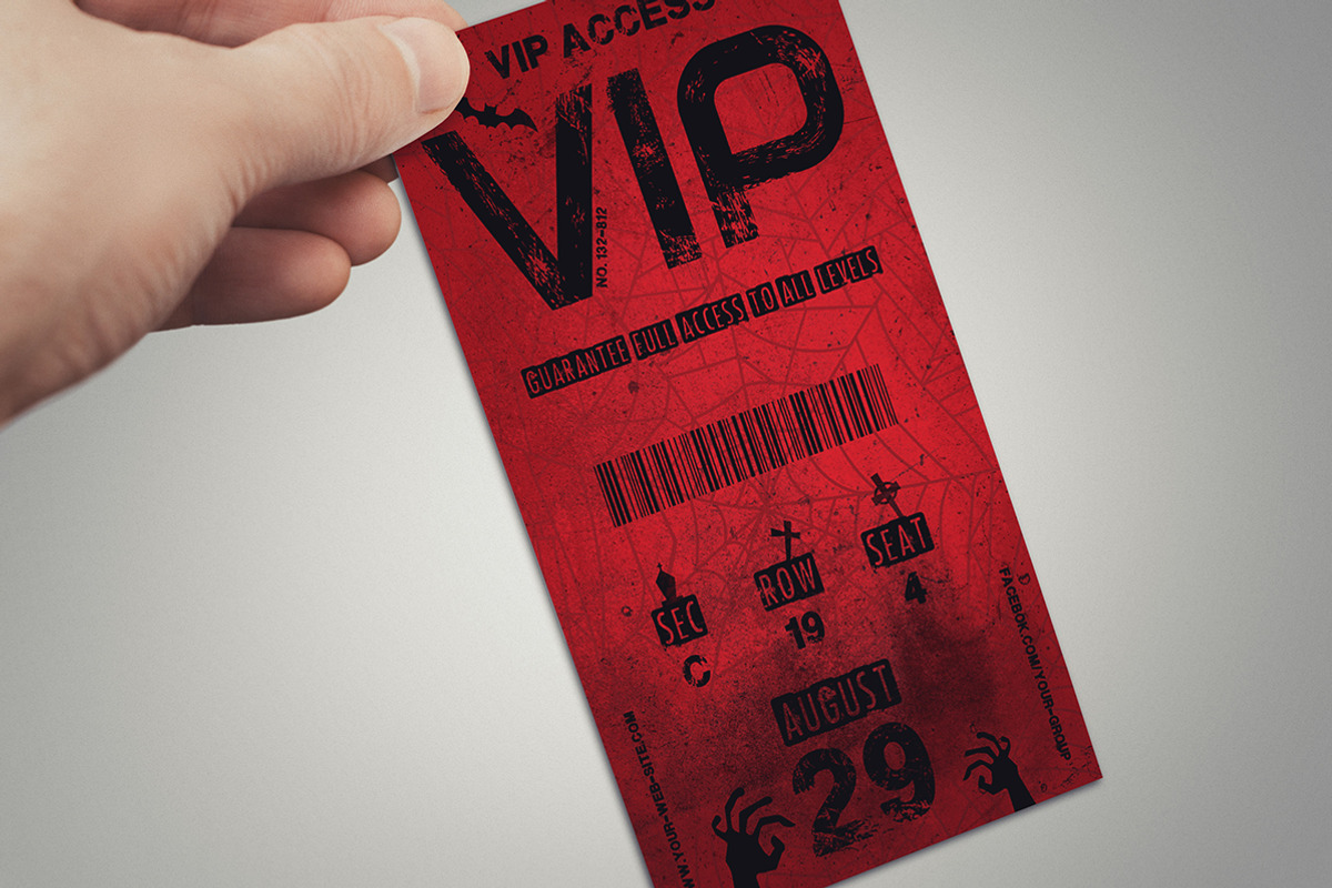 Halloween VIP PASS card, a Card Template by Tzochko (Photo 1 of 5)