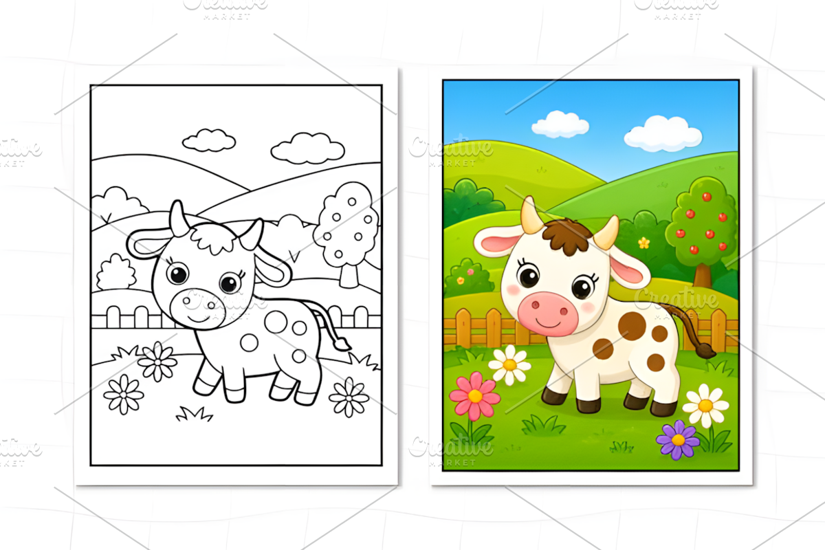 Farm Animals Coloring Pages for Kids, an Animal Illustration by Coco Bloom (Photo 4 of 8)