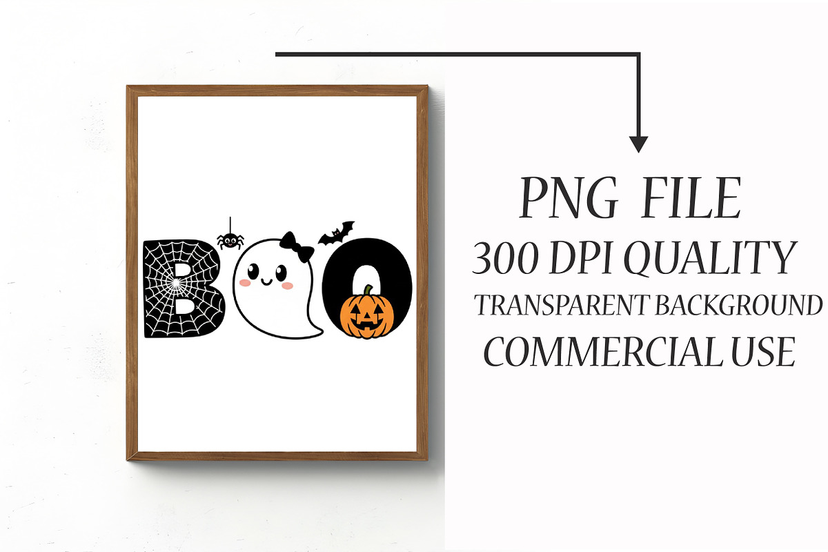 Halloween Boo-Ghost PNG, an Illustration by Libby Wishes (Photo 2 of 4)