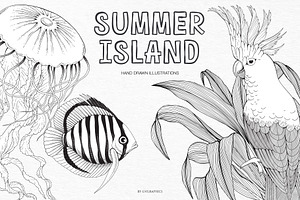 Summer Island Illustrations, an Animal Illustration by GVGraphics