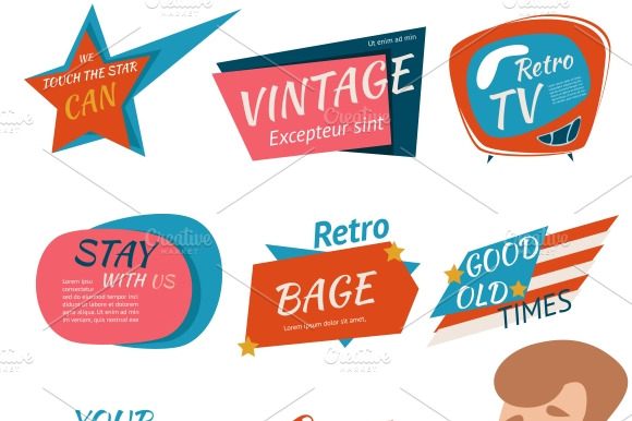 Vintage Style Retro Badges Emblems