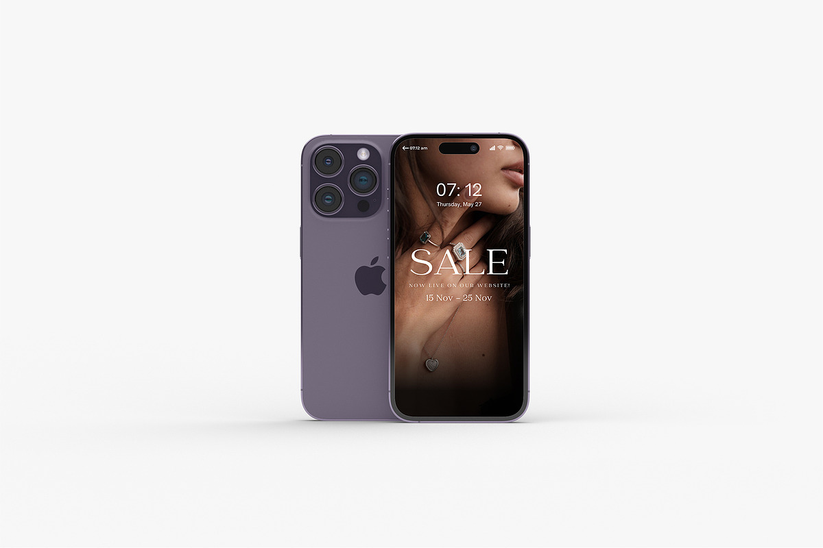 iPhone 14 Pro Mockup Set, an iPhone Mockup by zuhraabdullah (Photo 7 of 11)