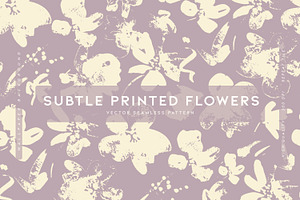 Subtle Printed Flowers | Vector, a Pattern Graphic by MalyskaStudio