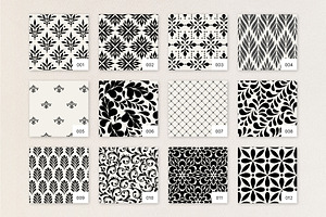 Seamless Damask Patterns.