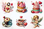 Retro Valentine Day Clipart, an Illustration by RobertsArt (Thumbnail 5 of 7)