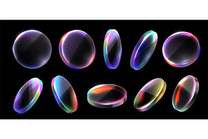 Holographic glass circle. Iridescent, an Illustration by winwin.art