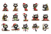 Whimsical Christmas Cats PNG, a Seasonal Illustration by Nicolle's Colorful Art (Thumbnail 5 of 6)