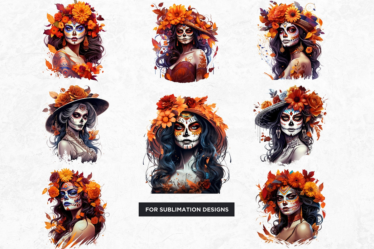 La Catrina Day of the Dead Clipart, a Person Illustration by ThatsDesignArt (Photo 5 of 10)