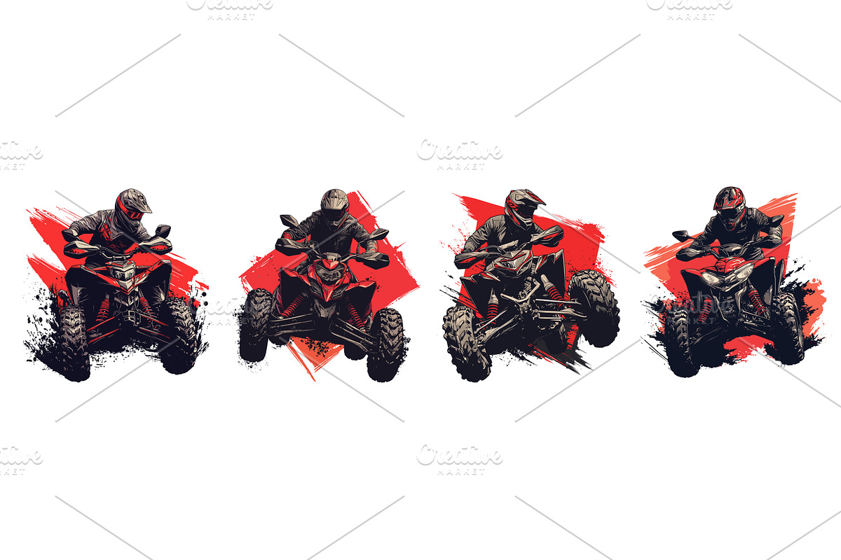 rider on quad bike. ATV moto rider, a Sport Illustration by Stock-Smart-Start