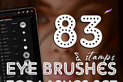 eye stamps procreate eye brushes, a Brush Add-On by SannaIllustrations (Thumbnail 4 of 10)