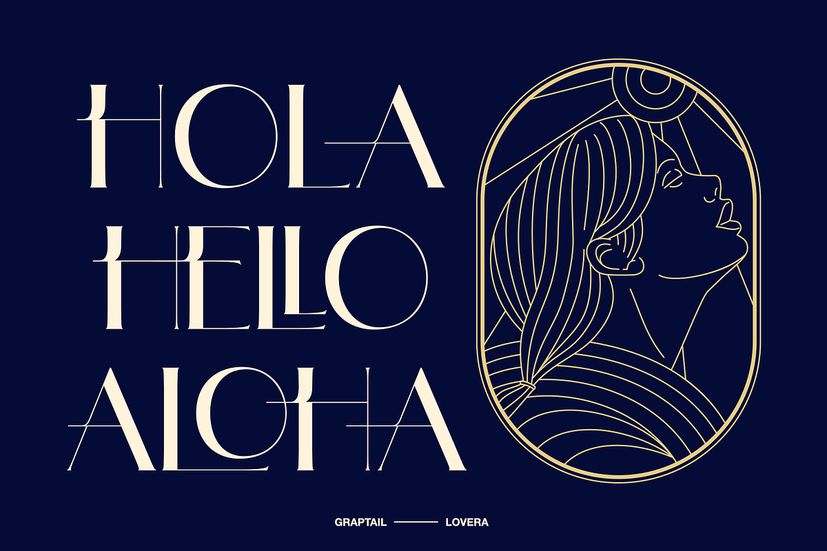 Lovera - Art Deco Typeface, a Sans Serif Font by Graptail (Photo 3 of 12)
