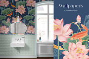 lOTUSES AND CARP, a Pattern Graphic by Kate Demyanovska (Thumbnail 2 of 8)